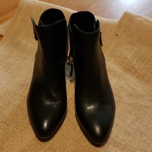 Black leather Frye ankle boots